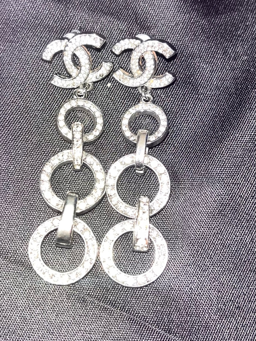 Silver Crystal Drop Earrings